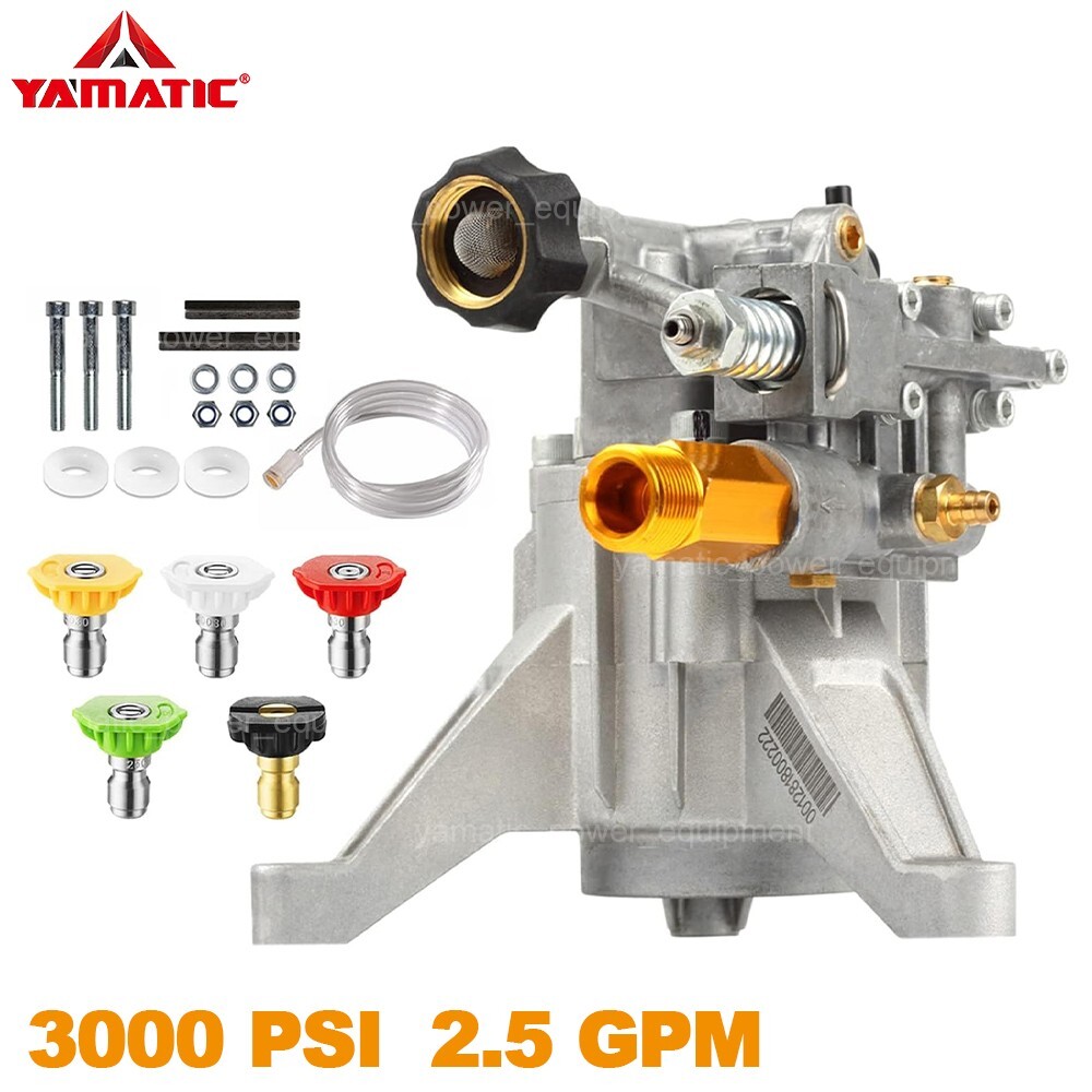 YAMATIC 3000 PSI Pressure Washer Pump Axial Vertical 7/8″ Shaft 2.5 GPM