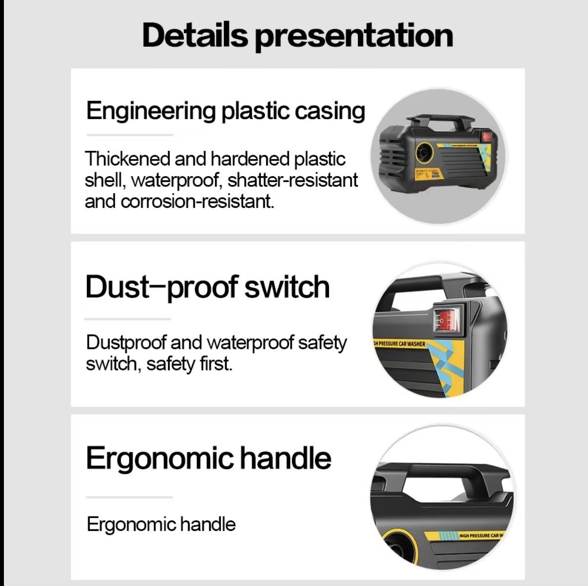 Joysync Electric Pressure Washer 2600 Max PSI 4.8 GPM Electric Powered Washers,
