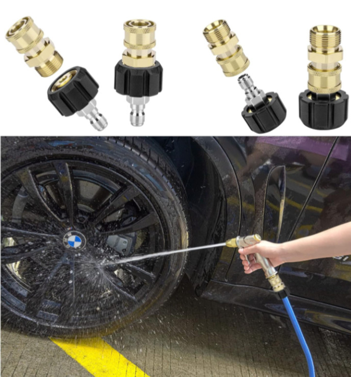 Pressure Washer Adapter Set, 2 Pair M22 (M22-14MM) 1/4” Quick Connect, Pressure