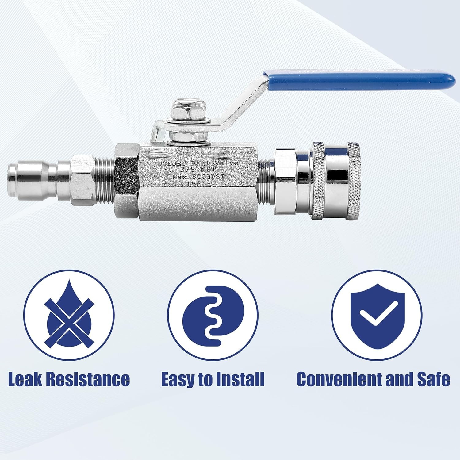 Pressure Washer Ball Valve 3/8″ Quick Connect Shut Off Ball Valve for Power W…