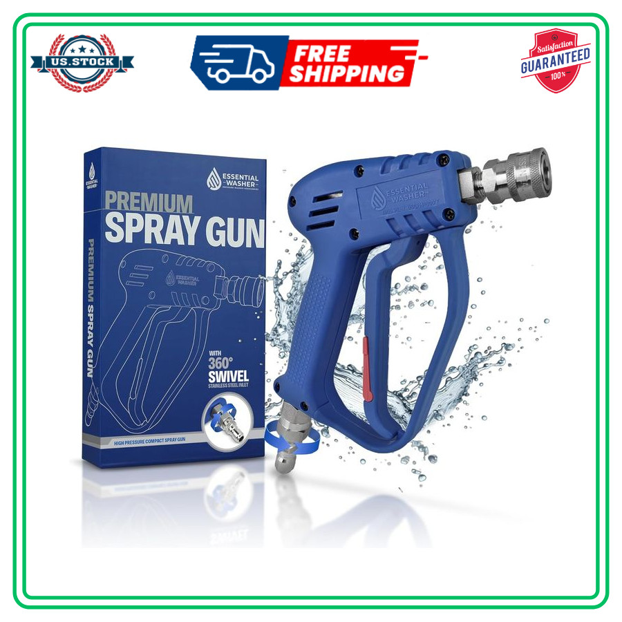 Essential Washer Short Pressure Washer Gun with Stainless Steel Swivel | Comp…