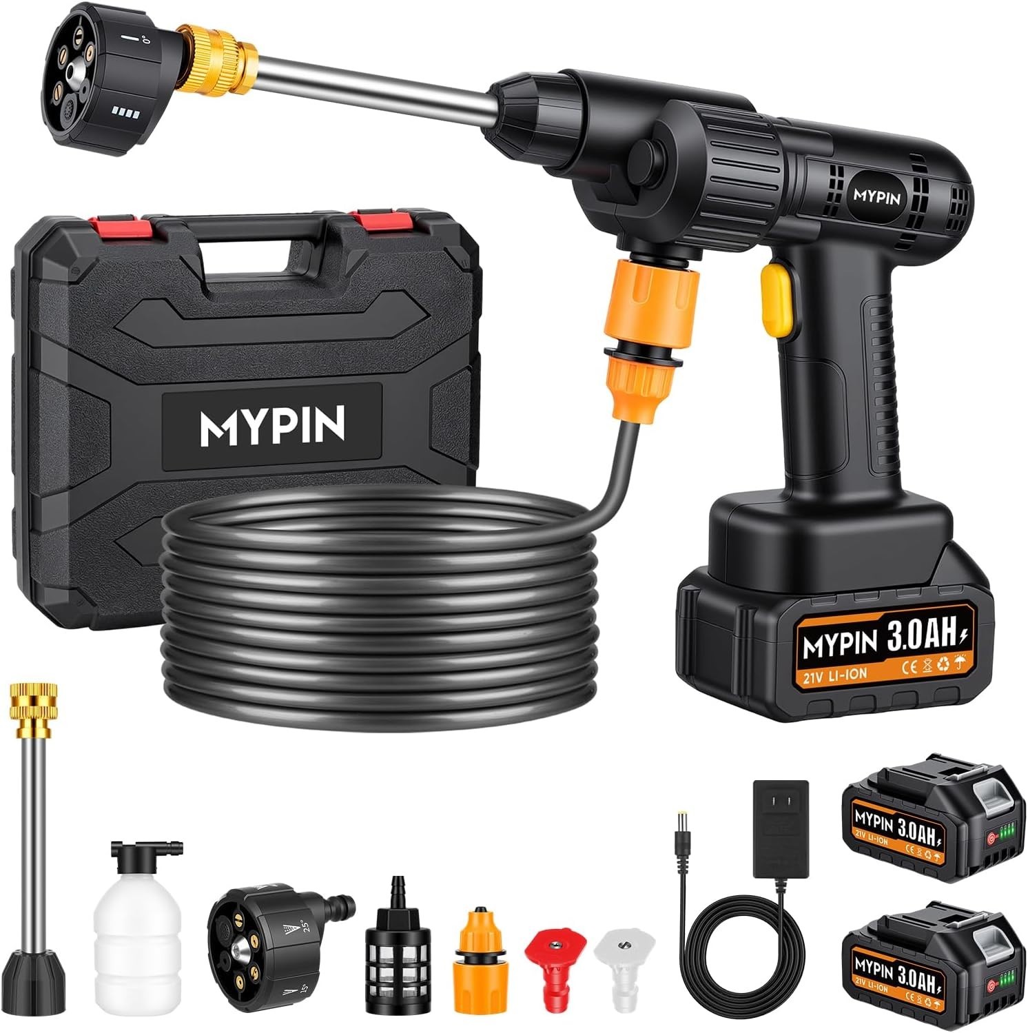 Handheld 600PSI Cordless Pressure Washer with 6 Modes & Battery Level Display