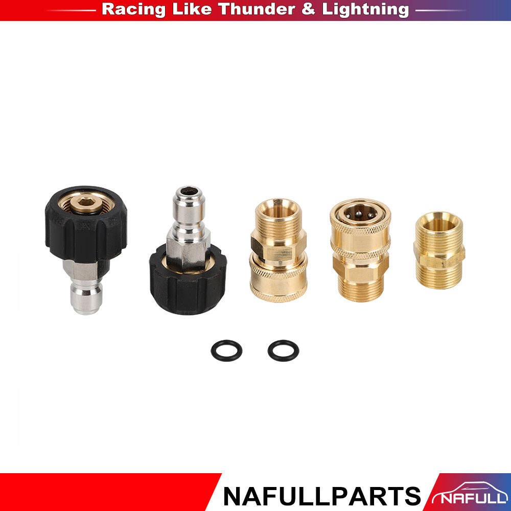 5 Pcs Pressure Washer Adapter Set 3/8″ Quick Connect For Washer Hose 5000 PSI