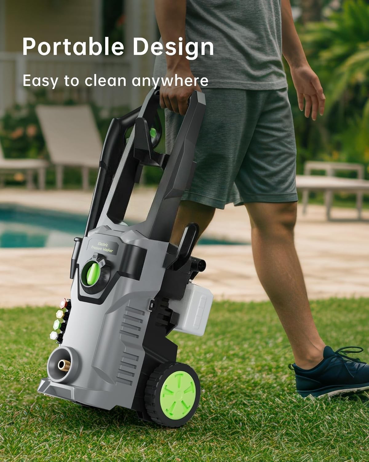 Electric Pressure Washer 5000PSI Max 3.0GPM Portable Power Washer 4 Quick Nozzle