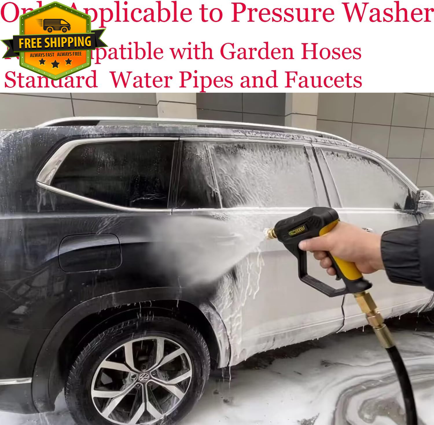 High Pressure Washer Spray Wand with Foam Cannon and 7 Nozzles Car Wash Kit