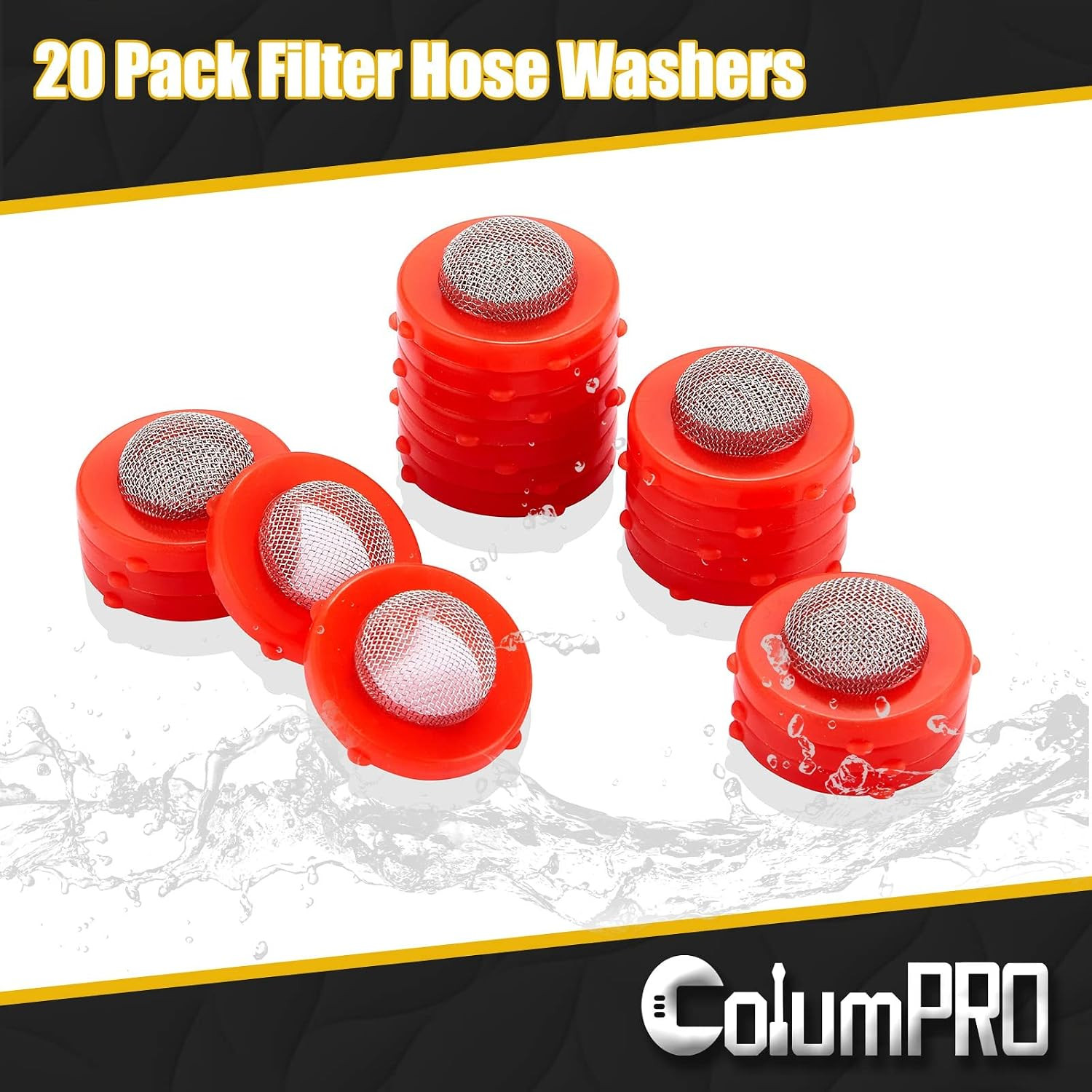 20 Pieces Stainless Steel Hose Coupling Filter Silicone Washers, Silicone Washer