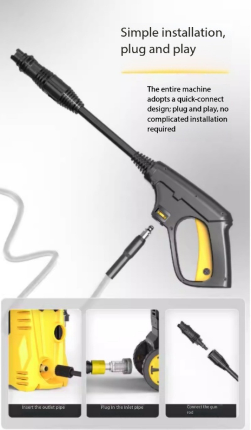 Car Wash Machine High-Pressure 220V Water Gun Floor Cleaning Pressure Pump Brush