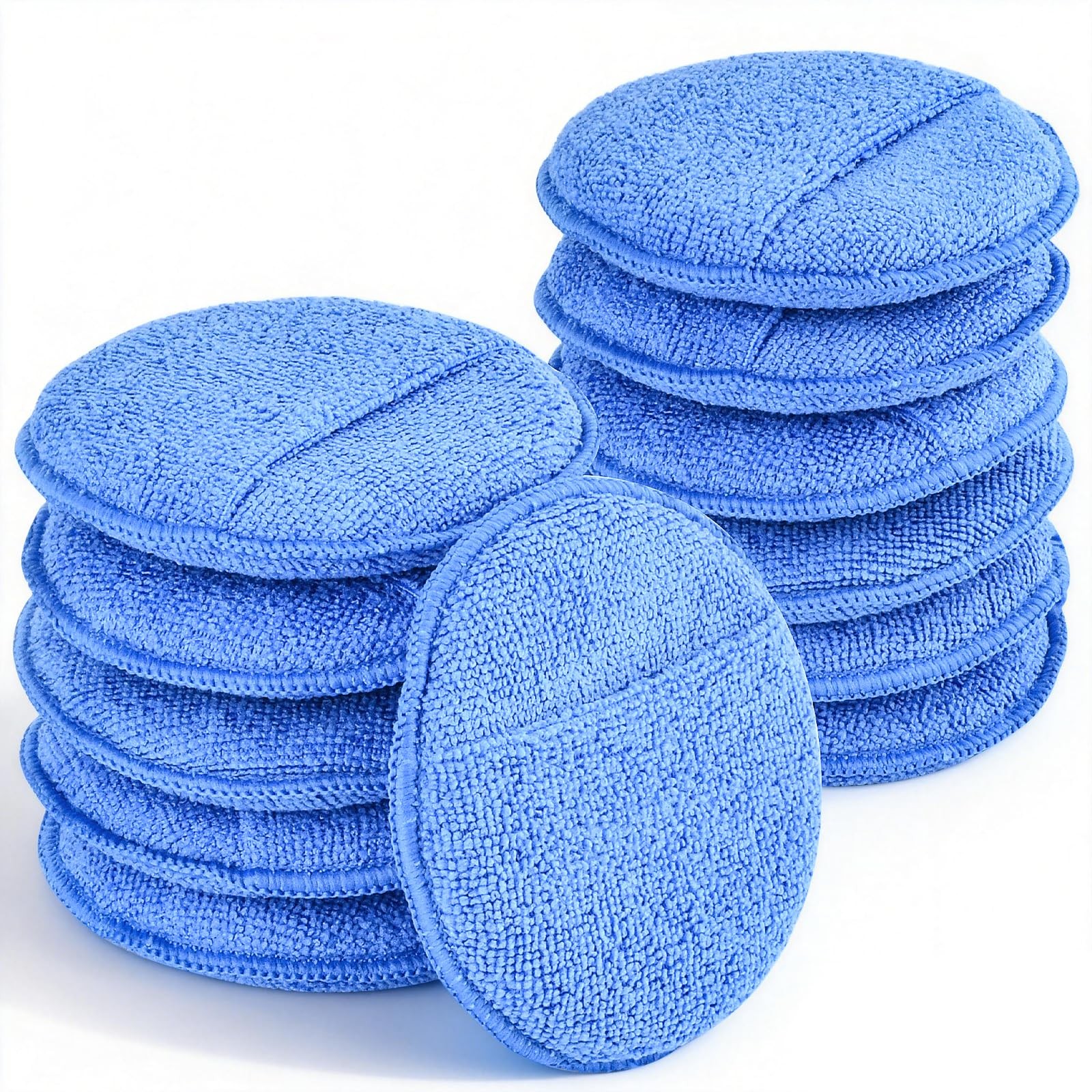 12 Pack Microfiber Wax Applicator Pads with Finger Pocket,Foam Car Wax…