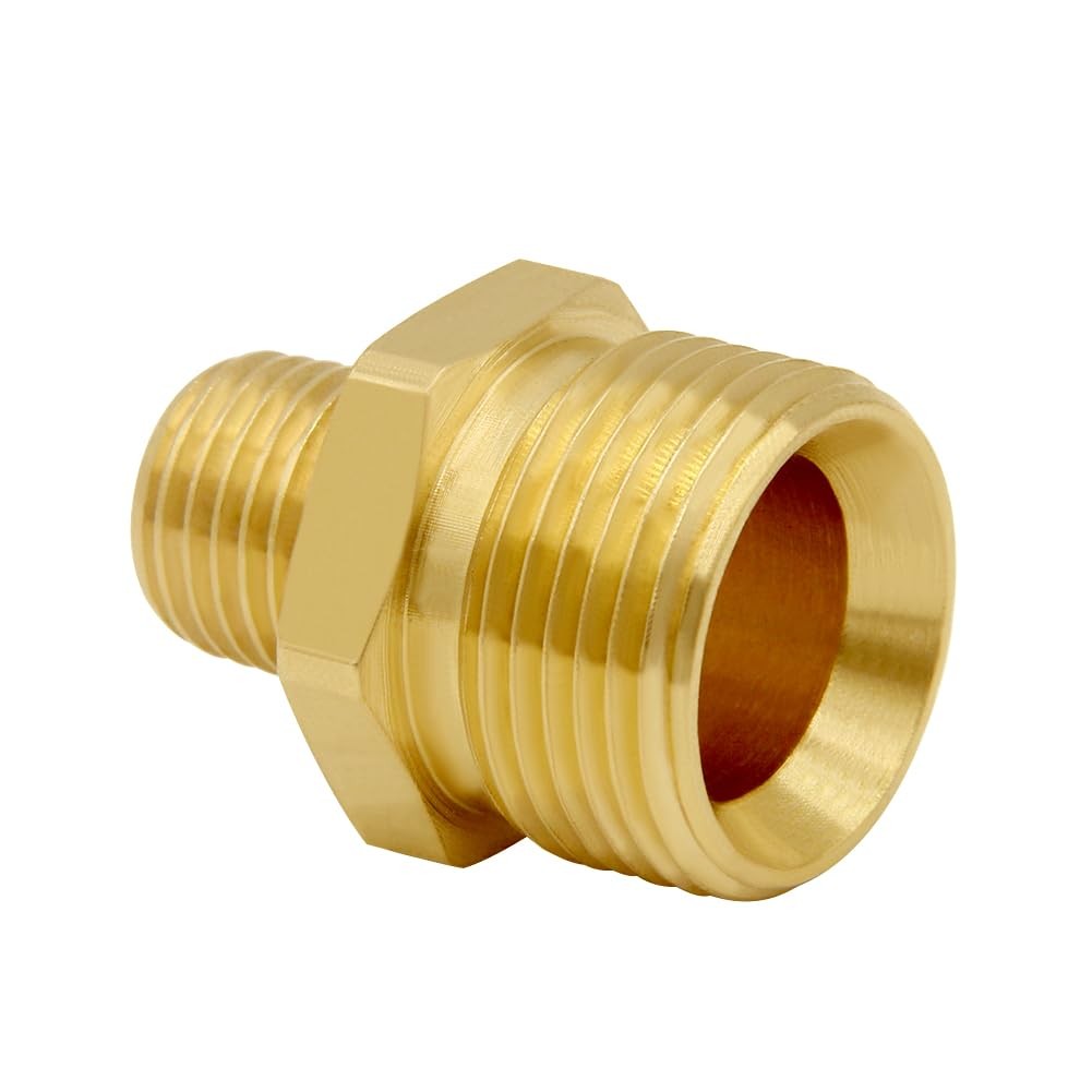 Uenede 2PCS Brass Pressure Washer Coupler, M2214mm Male x 1/4″ NPT Male Threa…