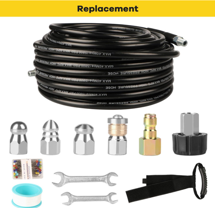 Kit Sewer Jetter 100FT 5800 PSI para Limpiar Tuberías y Alcantarillas. Nuevo