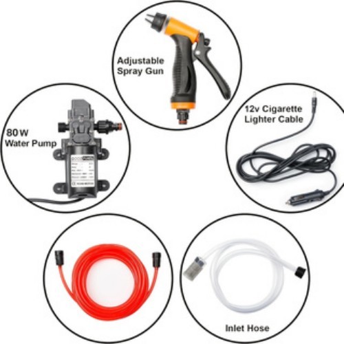 Portable Intelligent Electric Pressure Washer Pump 80W 12V Portable Pressure