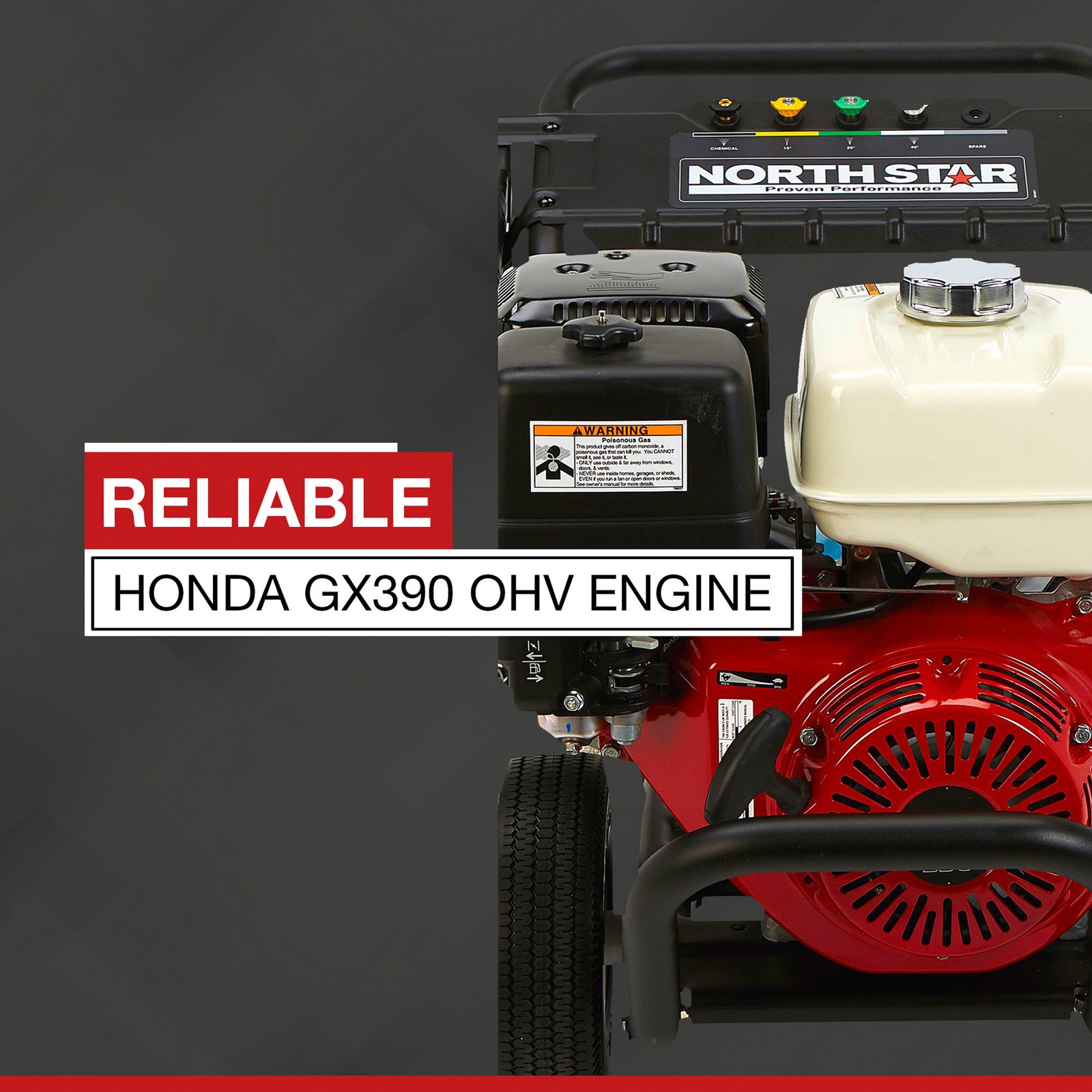 NorthStar Gas Cold Water Pressure Washer, Honda GX390 OHV Engine, 4200 PSI, 3.5