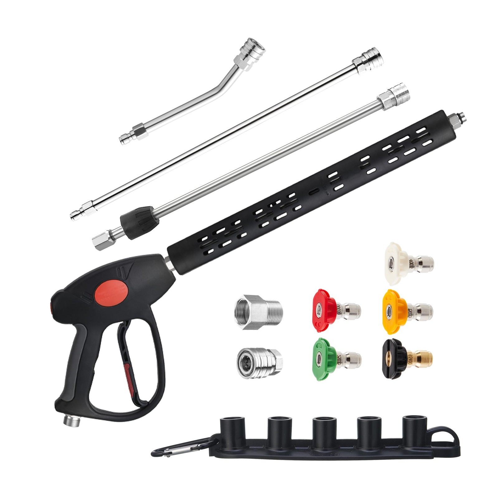 High Pressure Washer Gun, Extension Wands and 30 Degree Curved Rod for Hard-t…