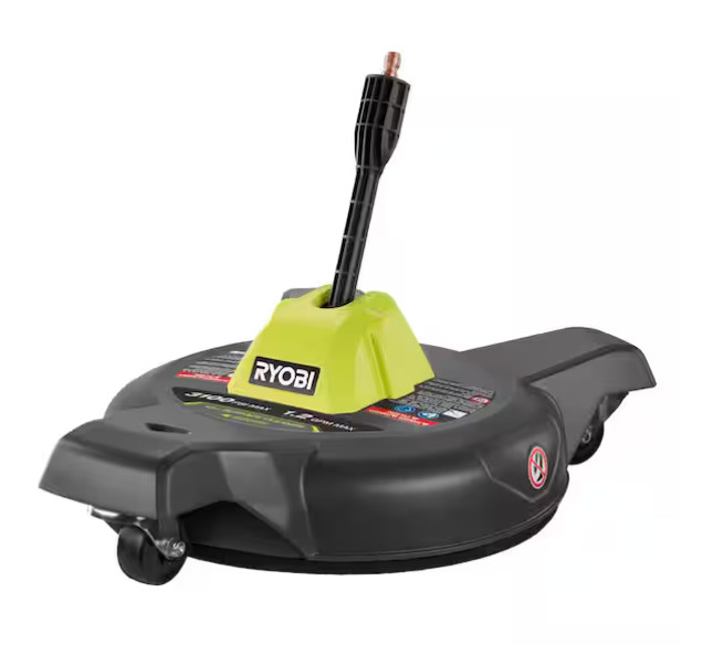 RYOBI 12 in. 3100 PSI Electric Pressure Washer Surface Cleaner with Caster
