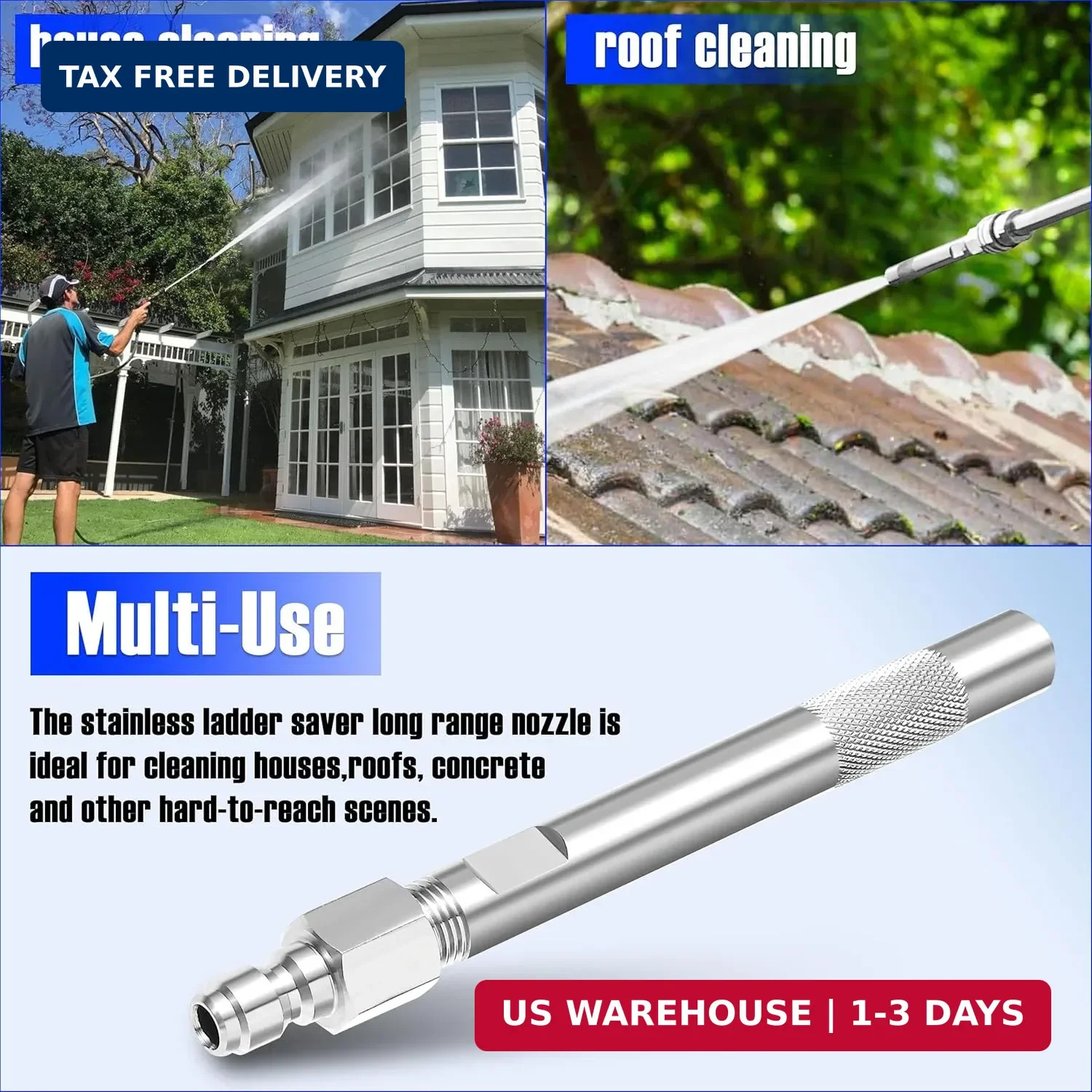JOEJET Pressure Washer Long Range Chemical Nozzle, Shooter Tip Power Washer Comp