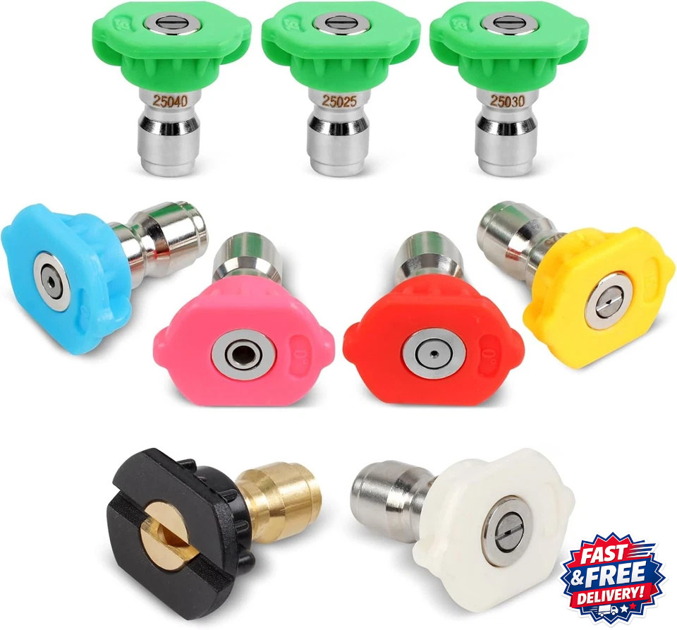 9-Pack Pressure Washer Tips, 4000 PSI-5000 PSI Multiple Degrees Pressure Washer