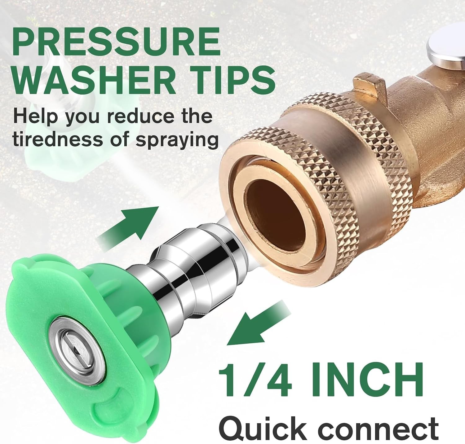 Elegant Green 20-Pack Quick Connect Nozzle Tips for 4000 PSI Pressure Washers