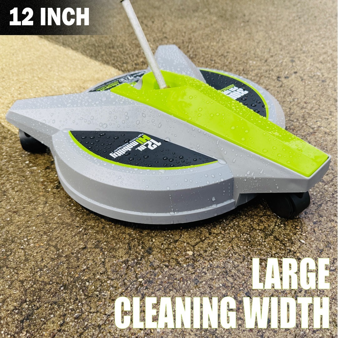 Hiclean 12” Pressure Washer Surface Cleaner with 3 Caster Wheels – 3200 Max PSI