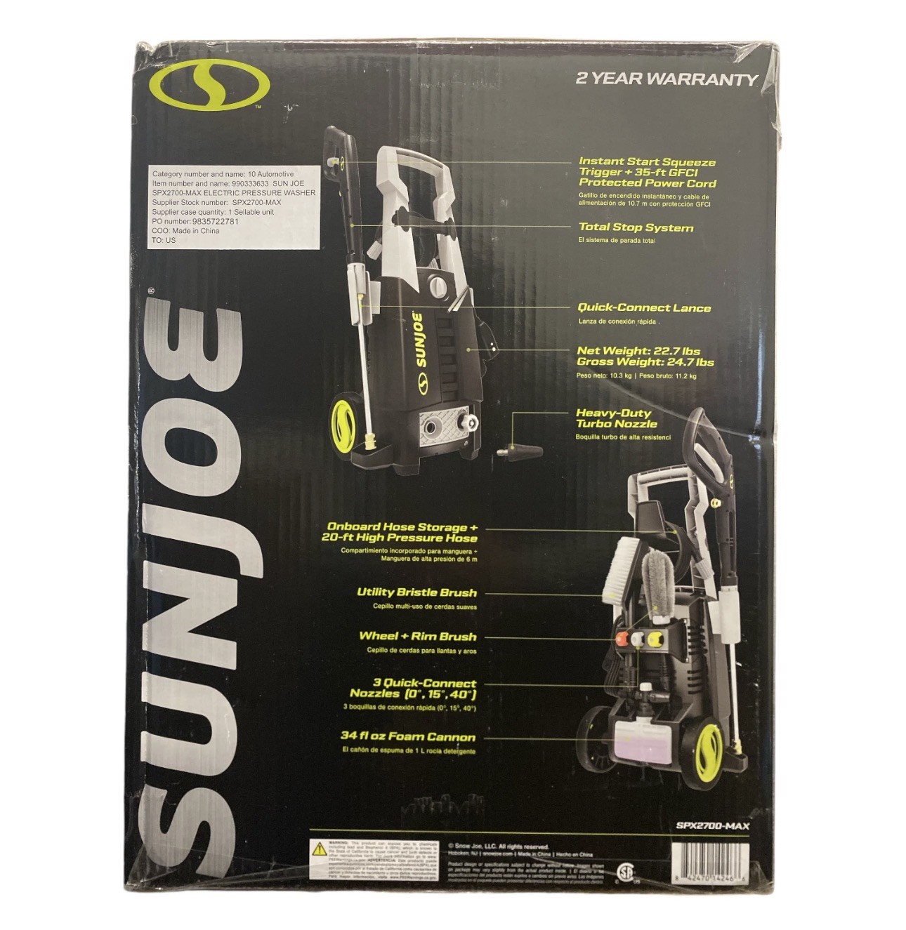 Sun Joe Electric Pressure Washer,2100-PSI w/ 2-pcBrush Kit