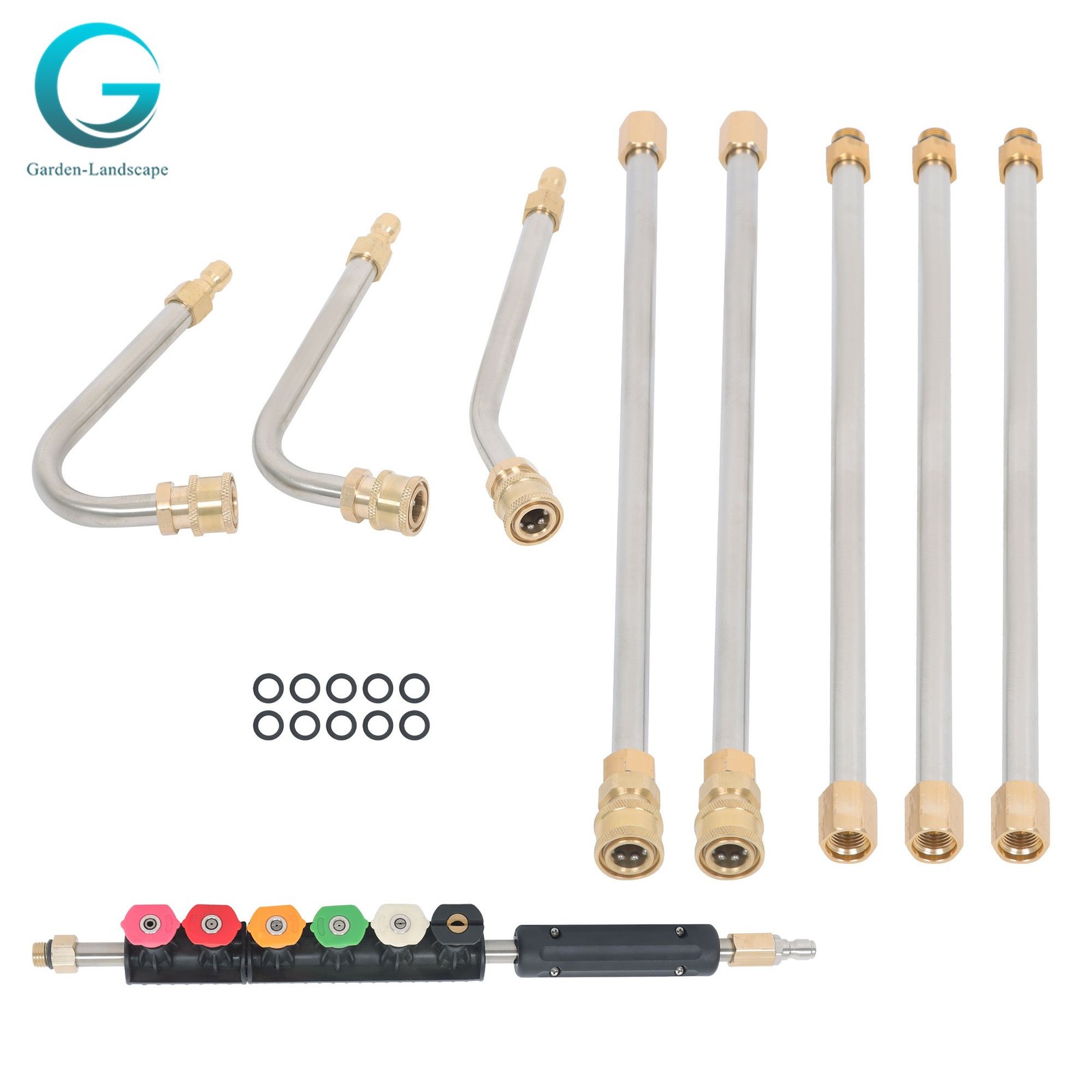 9 Pack Water Gun Extension Rod Set 1/4 Inch Quick Connect 4000 Psi High Pressure