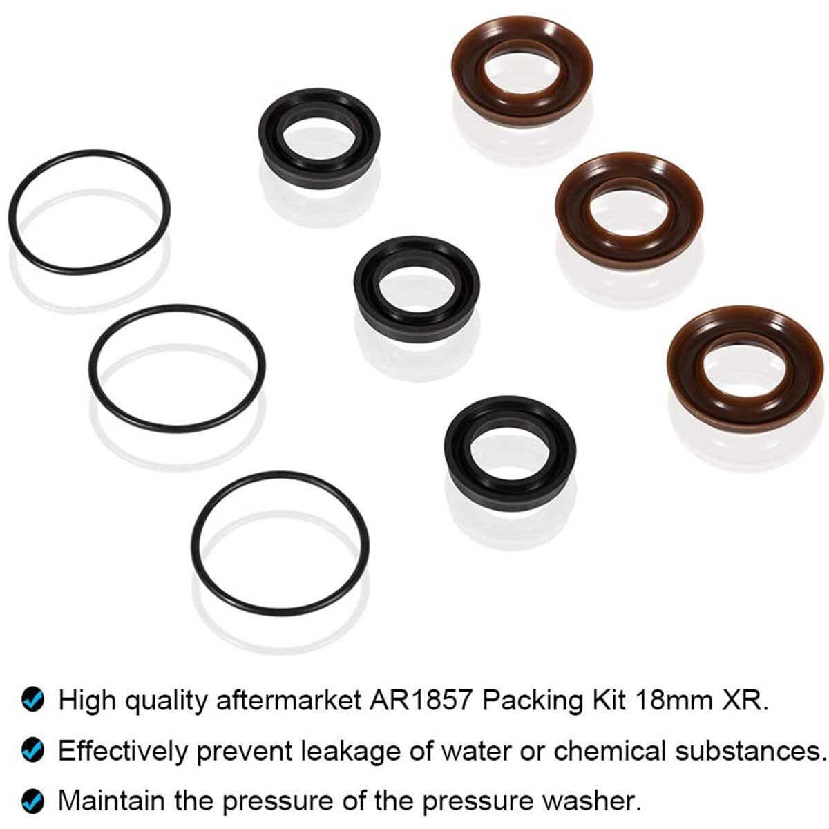 AR1857 Seal Packing Kit 18mm XR Annovi Reverberi RK RKA RKV Pressure Washer Pump