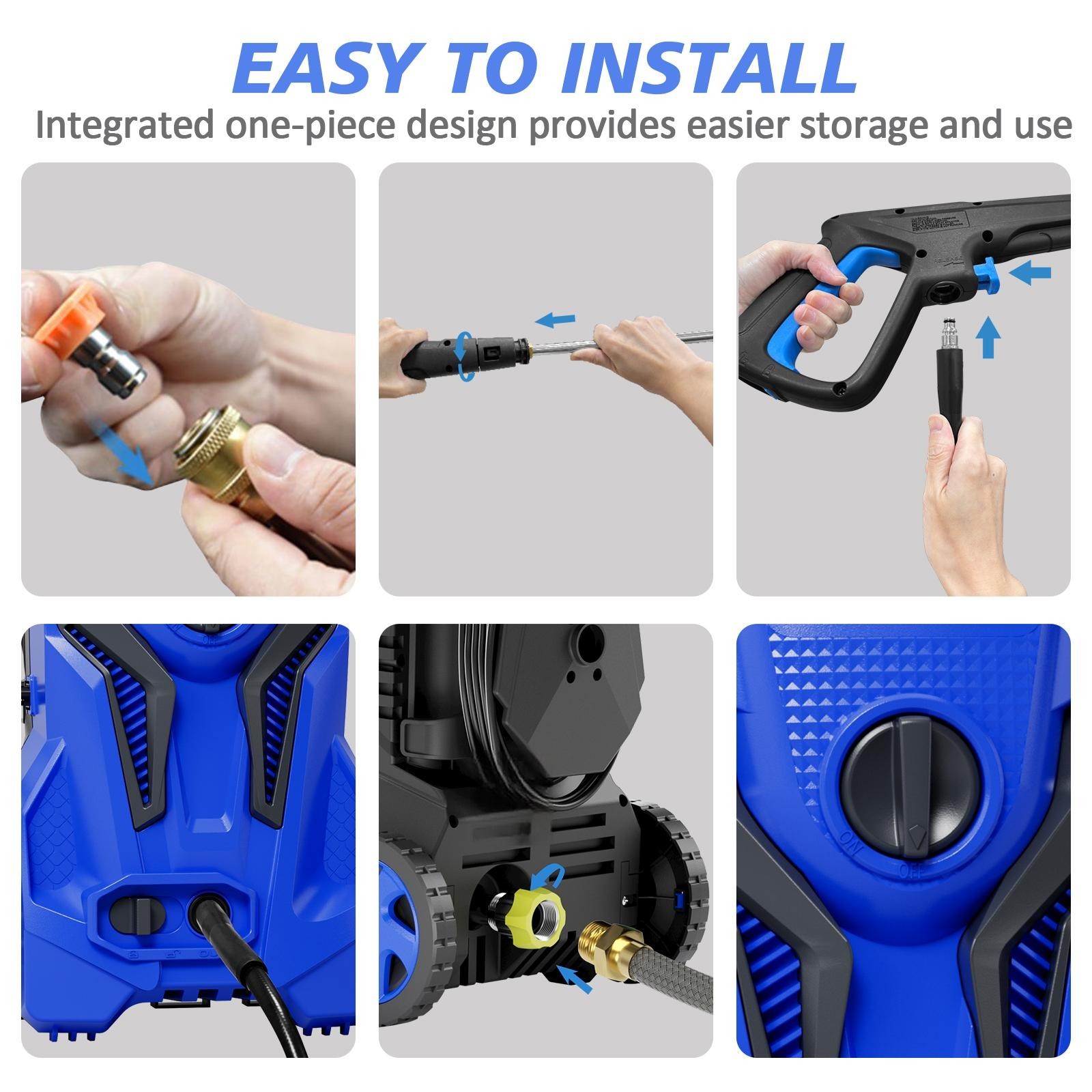 Pressure Washer 4200PSI 2.5GPM, Foam Cannon, Steel Lance, for Garden Cleaning
