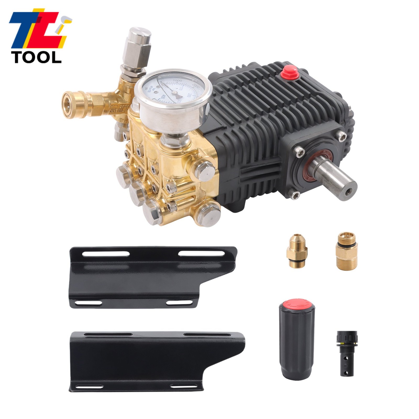 General Right Shaft 3500 PSI Pressure Washer Pump 4.5 HP Belt Drive 5.6 gpm