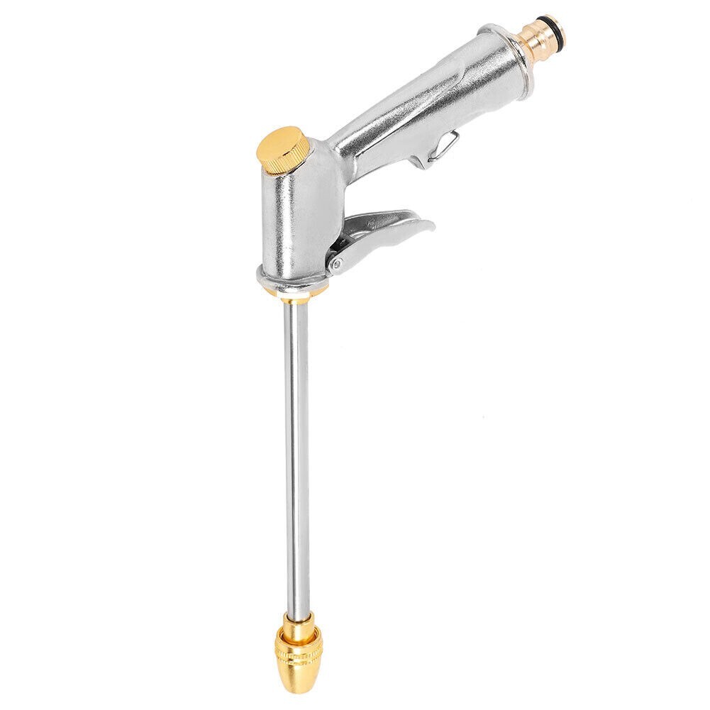 High Pressure Water Gun Long Nozzle Water Spray Gun Adjustable Strong Zinc