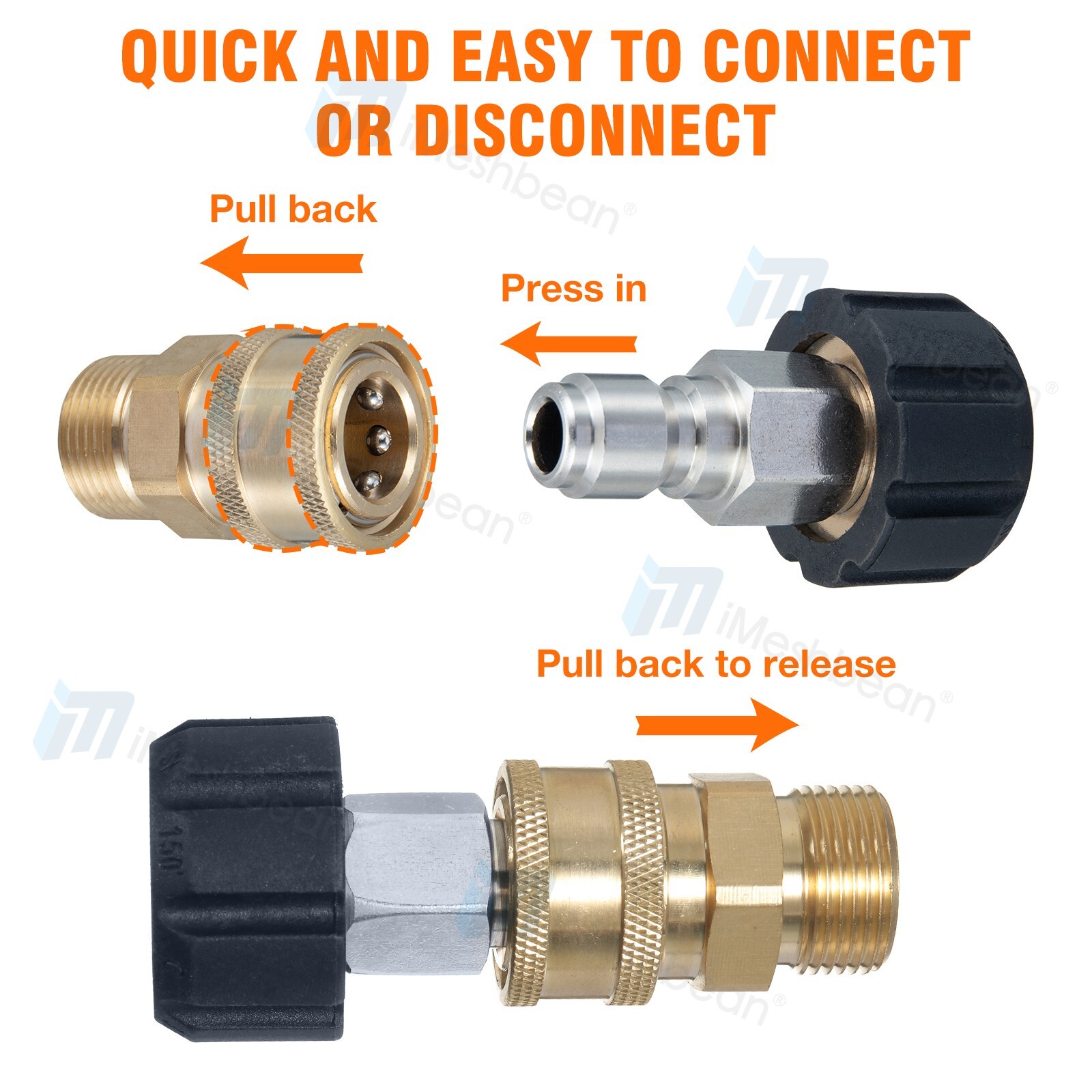 25FT 5800PSI Replacement High Pressure Power Washer Hose M22- 3/8″ Quick Connect