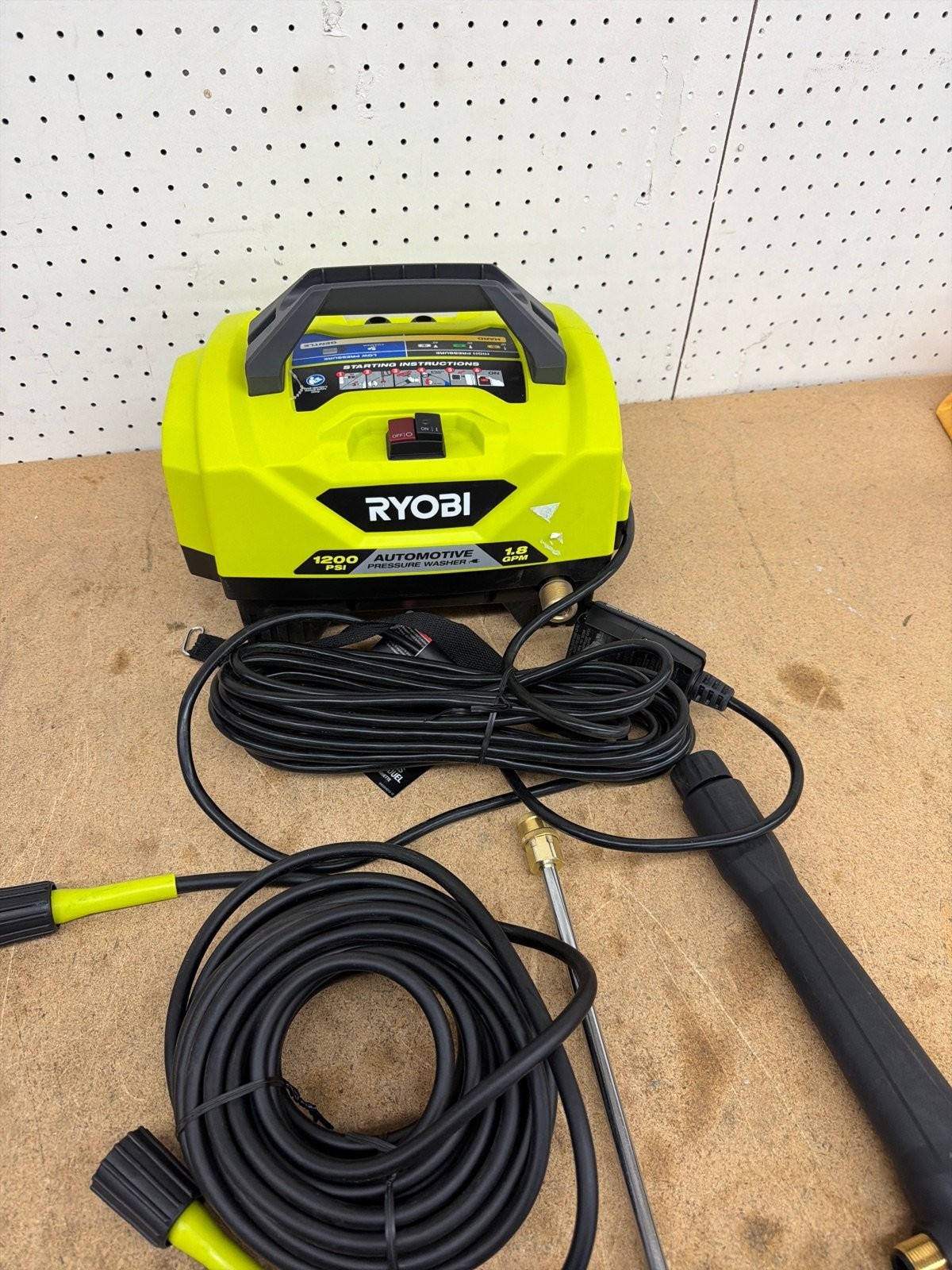 RYOBI 1200 PSI 1.8 GPM Cold Water Electric Pressure Washer MISSING