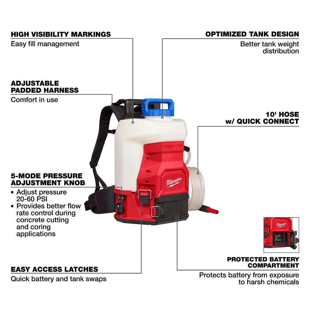 Milwaukee M18 4-Gallon Water Supply Kit With Switch Tank