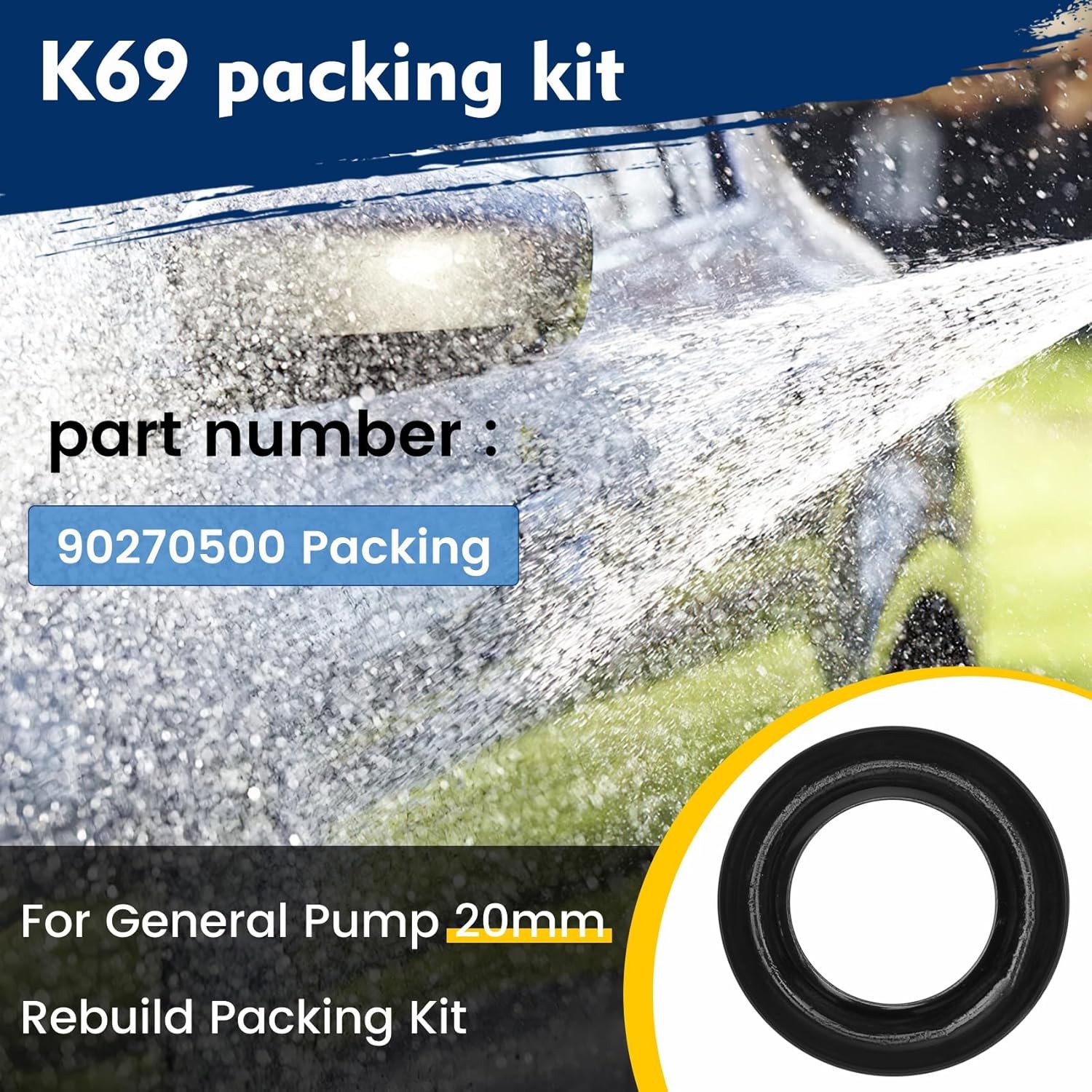 General Pump Replacement Seal Packing Kit K69 For Interpump TS2021 & TS1511
