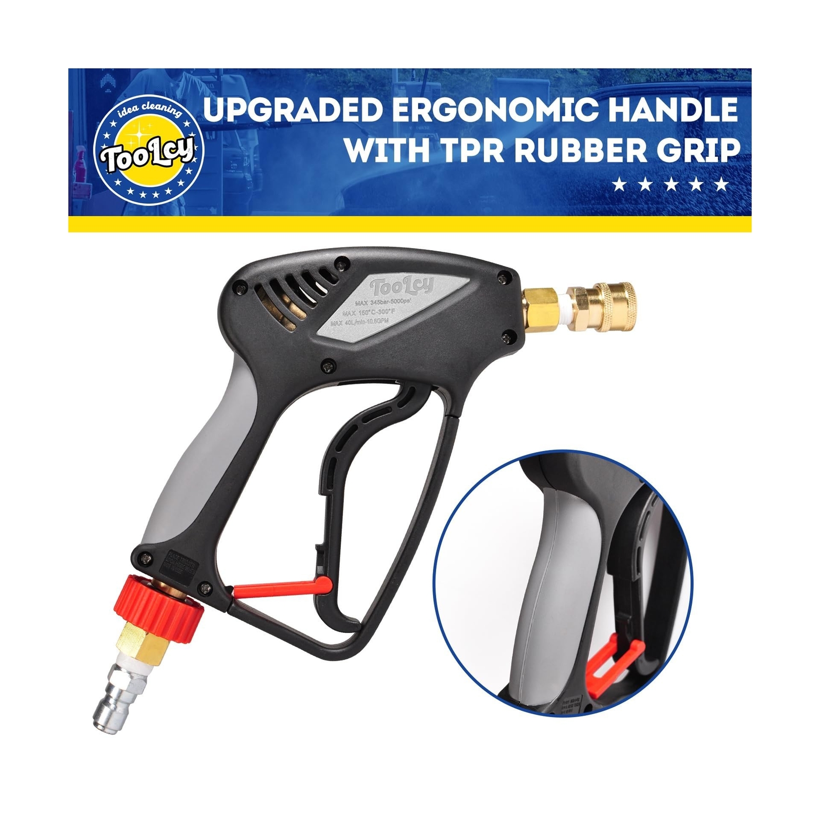 Pressure Washer Short Gun, Commercial 5000 PSI / 10.5 GPM with Nozzle Tips, 3…
