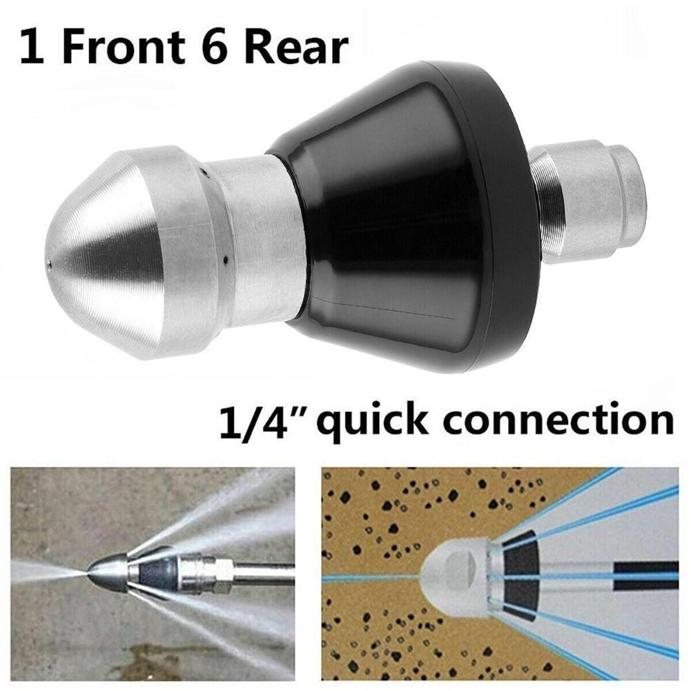 Stainless Steel+Plastic Six Hole Design Highpressure Sewer Pipe Cleaner