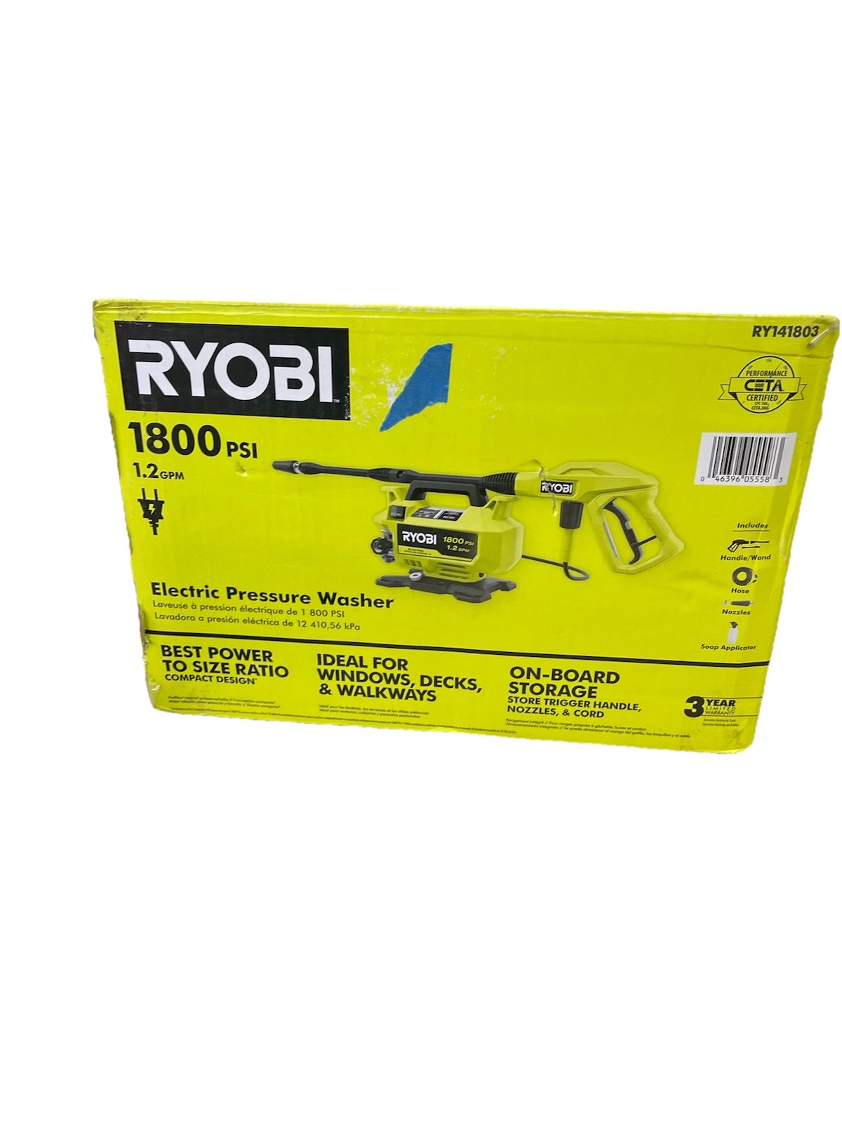 RYOBI 1800 PSI 1.2 GPM Cold Water Corded Electric Pressure Washer