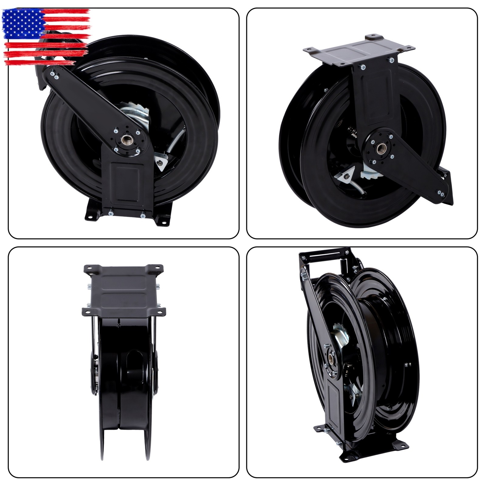 Pressure Washer Hose Reel 50ft with Swivel Arm, 3/8″ NPT Outlet Pipe, 4000 PSI