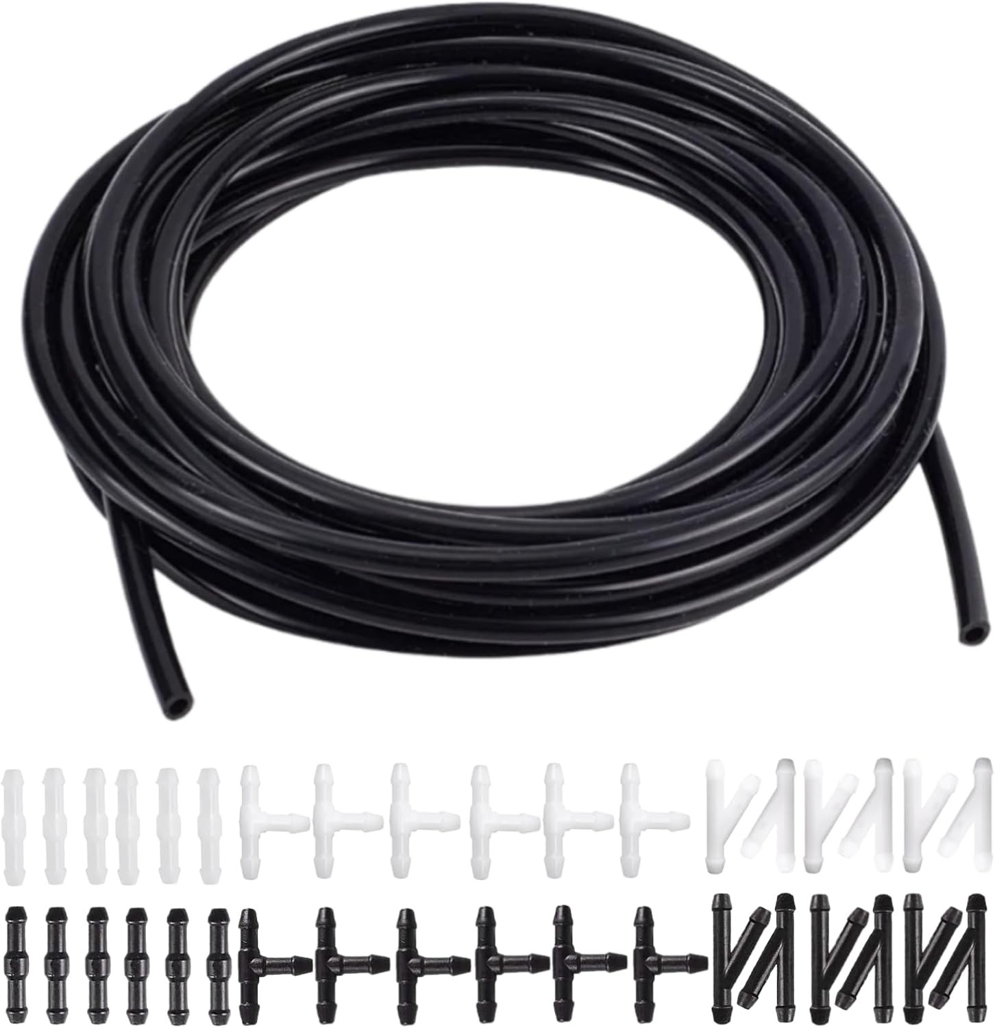 37Pcs Car Windshield Washer Hose Repair Kit – 5m/16.4ft Hose with 36 T/Y/I Conne