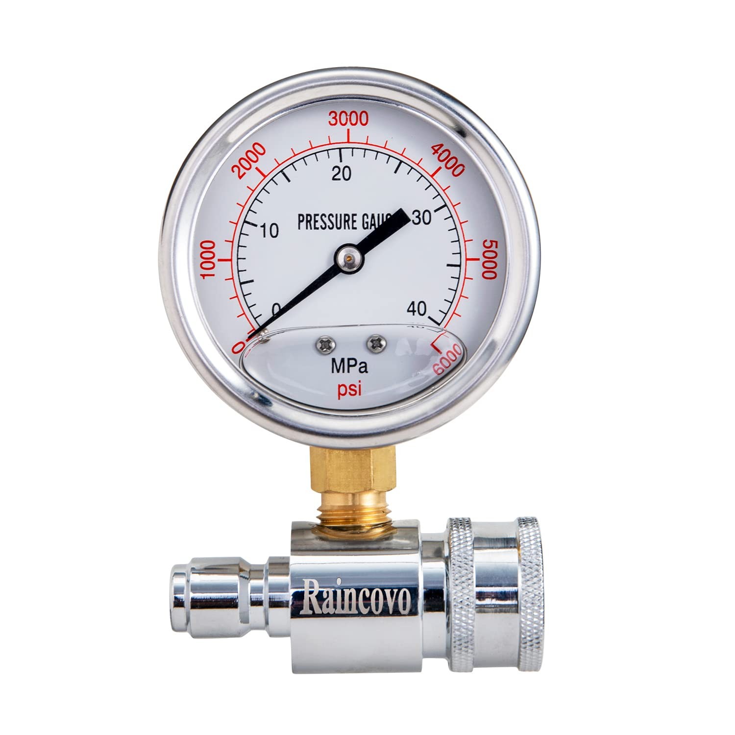 Pressure Washer Gauge 6000 PSI 3/8 Inch Quick Connect Power Washer Tester
