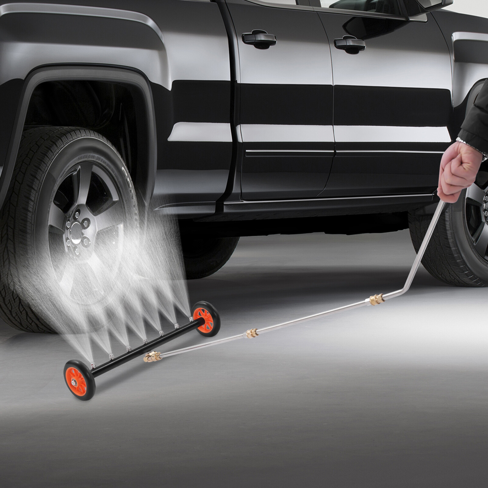22″ Pressure Power Washer Undercarriage Under Car Cleaner Water Broom w/7 Nozzle