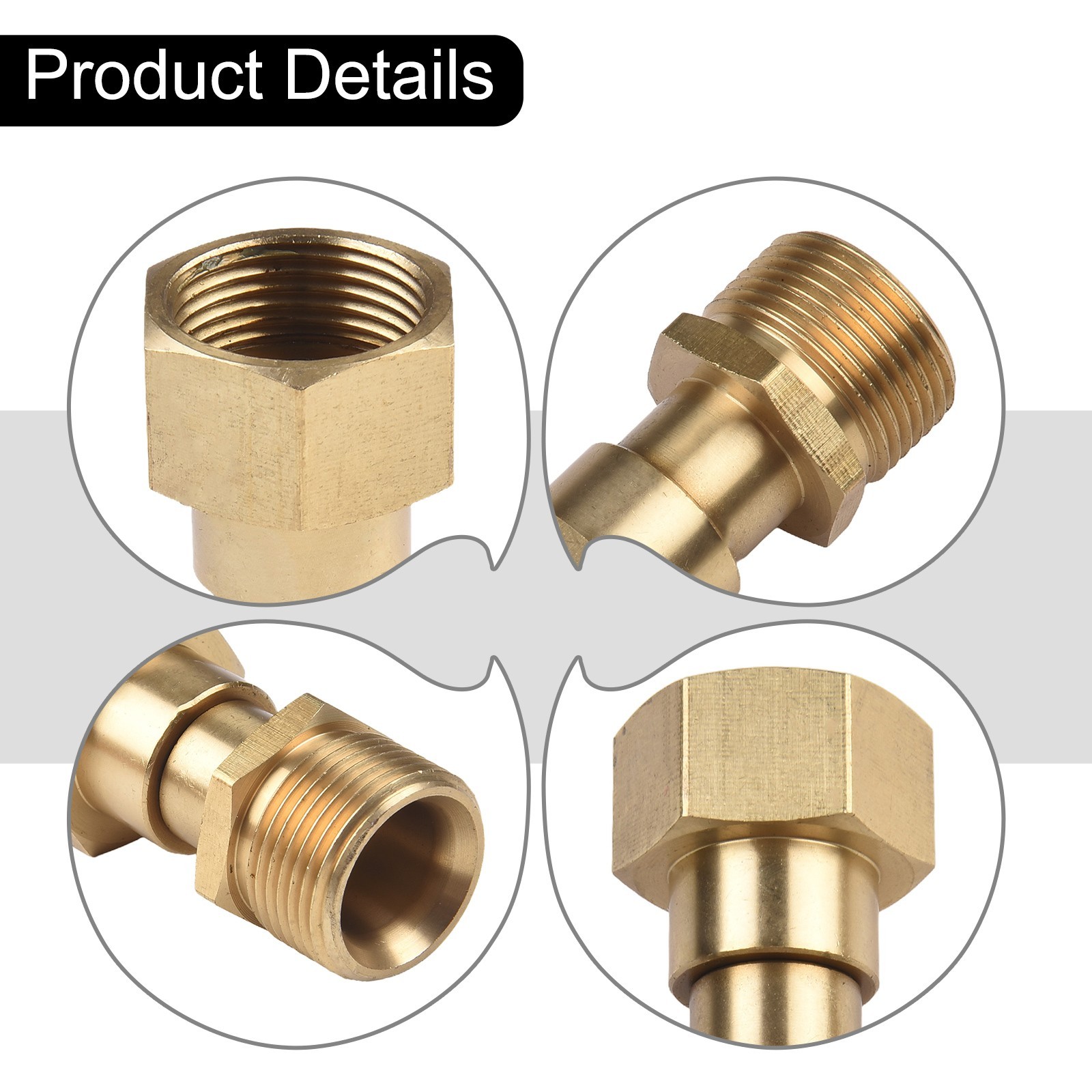 1pc Washer Adapter M22 14mm Thread Fitting Swivel Joint 1pc For Pressure Washers