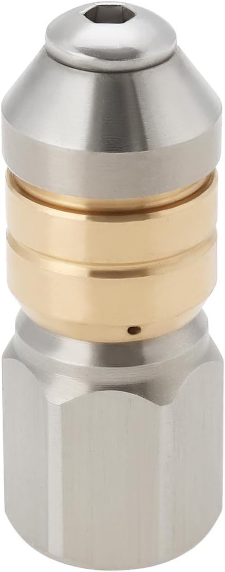 1Pc 1/8 Inch Rotering Pipe Cleaning Nozzle Stainless Steel Sewer Pipe Water