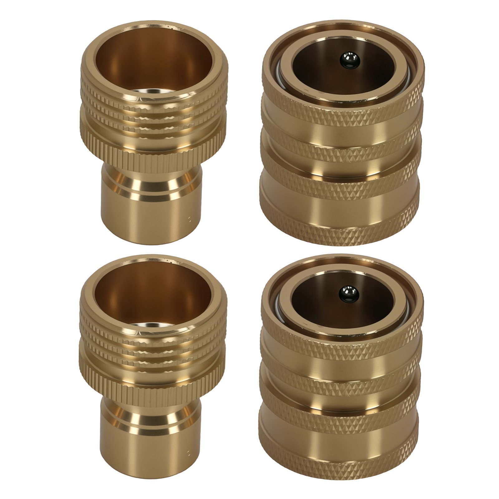 Brass Pressure Washer Hose Adapter 3/4″ Quick Release Fittings 4Pcs Pack