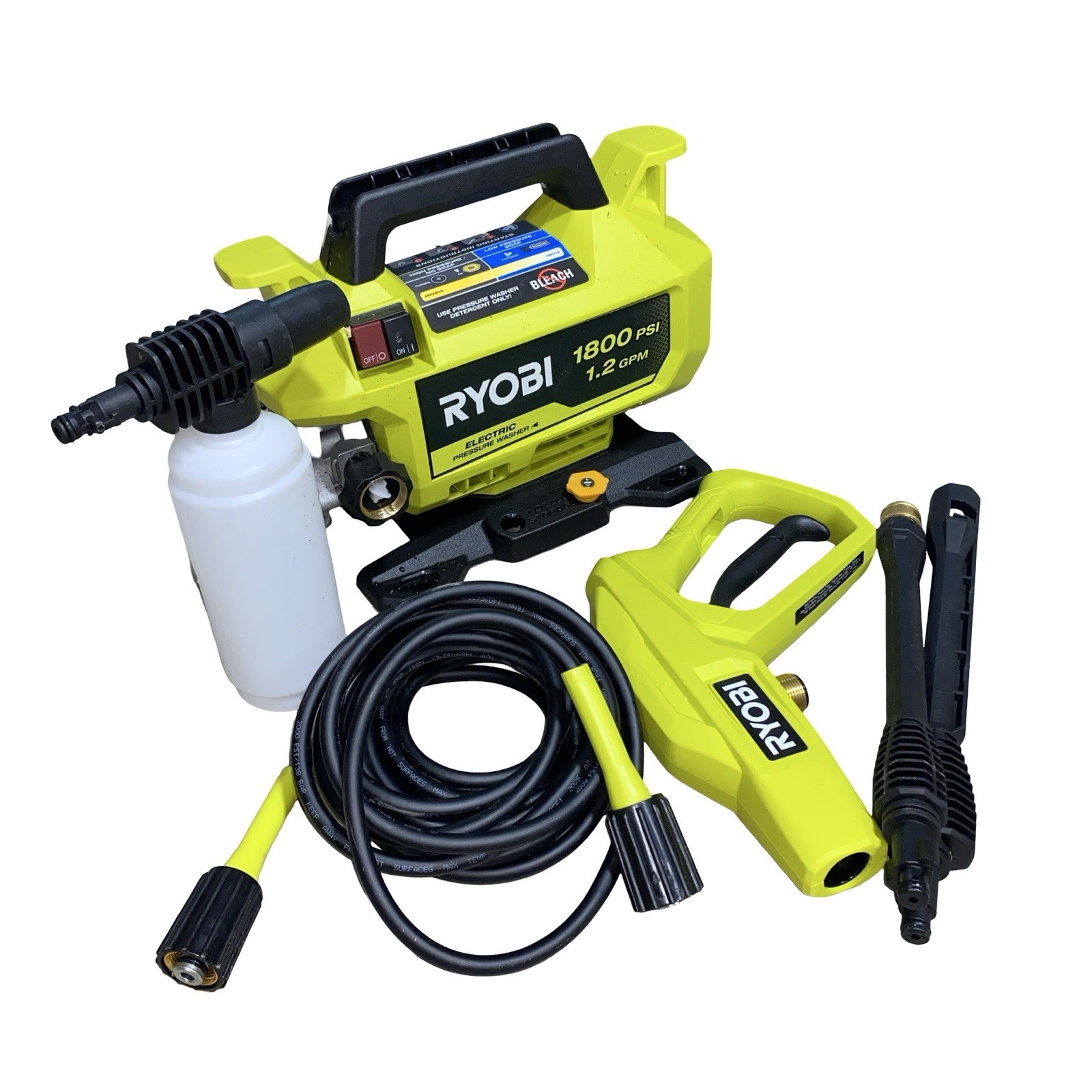 RYOBI 1800 PSI 1.2 GPM Electric Pressure Washer Portable Outdoor Cleaner READ
