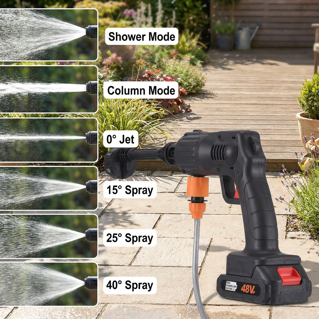 Cordless Electric High Pressure 30Bar Washer Water Spray Gun Car Cleaner Tool