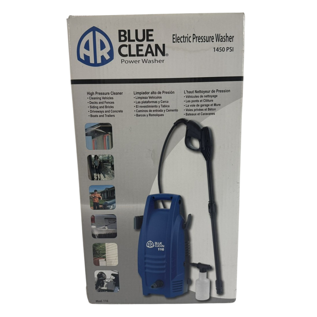 AR Blue Clean NEW Electric Pressure Washer Cleaner 1960 CU 1450 PSI Complete Kit