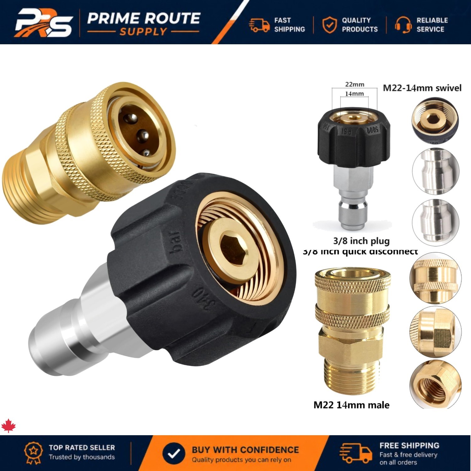 Efficient 38 in Quick-Connect Pressure Washer Adapter, Durable for All Cleaning