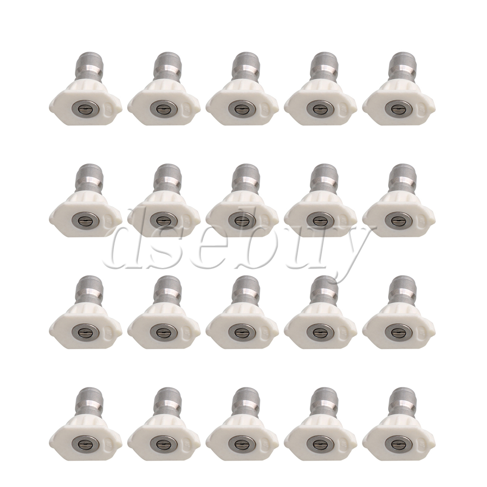 20Pieces White High Pressure Spray Nozzles Tip 40 Degree 1/4″ Quick Connection