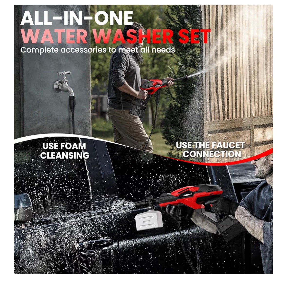CORDLESS PRESSURE WASHER 800PSI Portable Handheld Cleaner 18V Battery Tool
