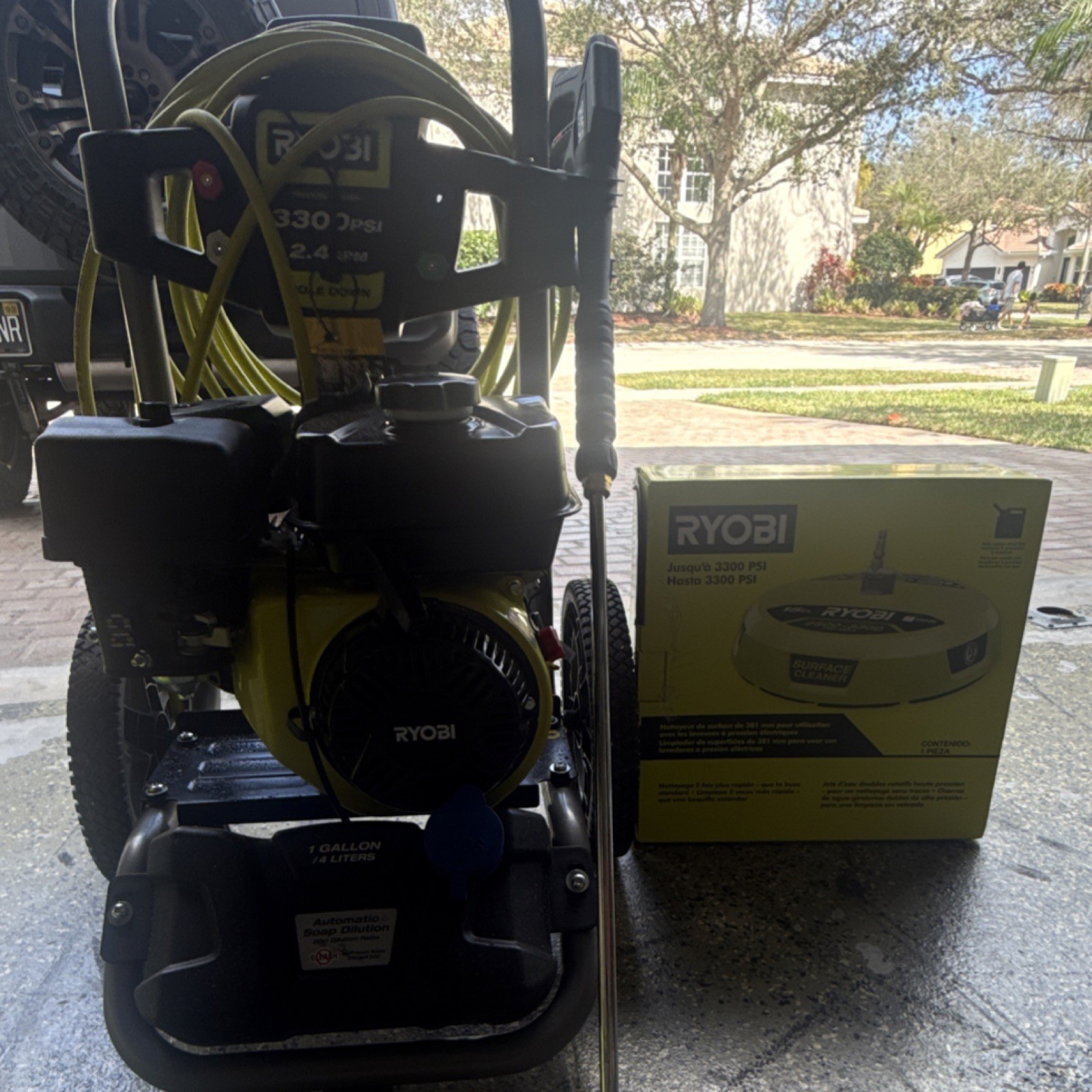 Ryobi 3300 PSI Gas Pressure Washer 212cc 4-Stroke w/ Surface Cleaner, Soap Tank