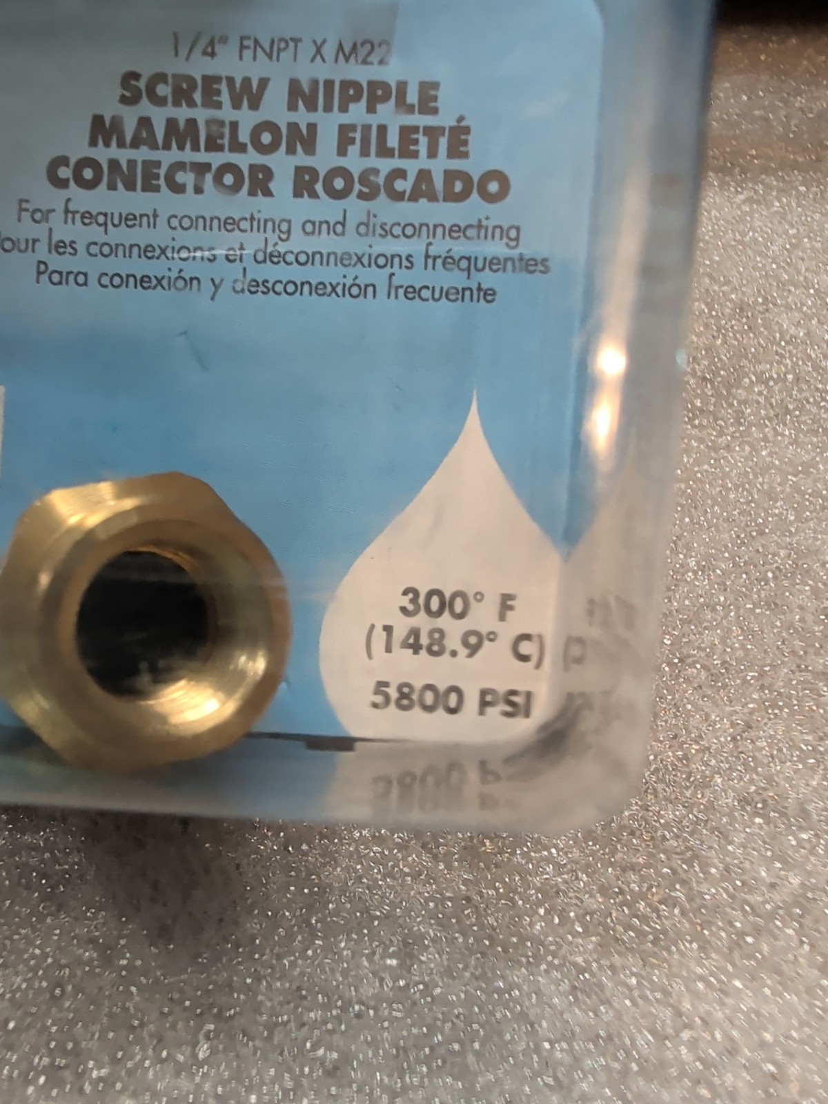 M22F X 1/4 IN QUICK COUPLER PLUG Part 75123 FORNEY M22 X 1/4″ BRASS NIPPLE